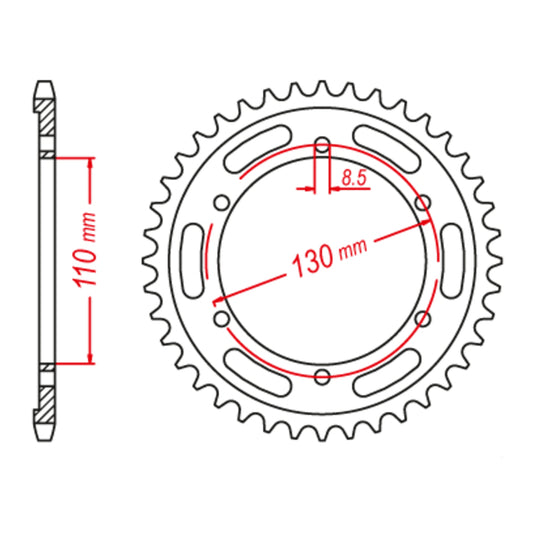MTX Rear Sprocket 48T #428 11-1870-48
