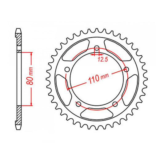 MTX 2010 Steel Rear Sprocket #530 (40T) (11-TR1-40)