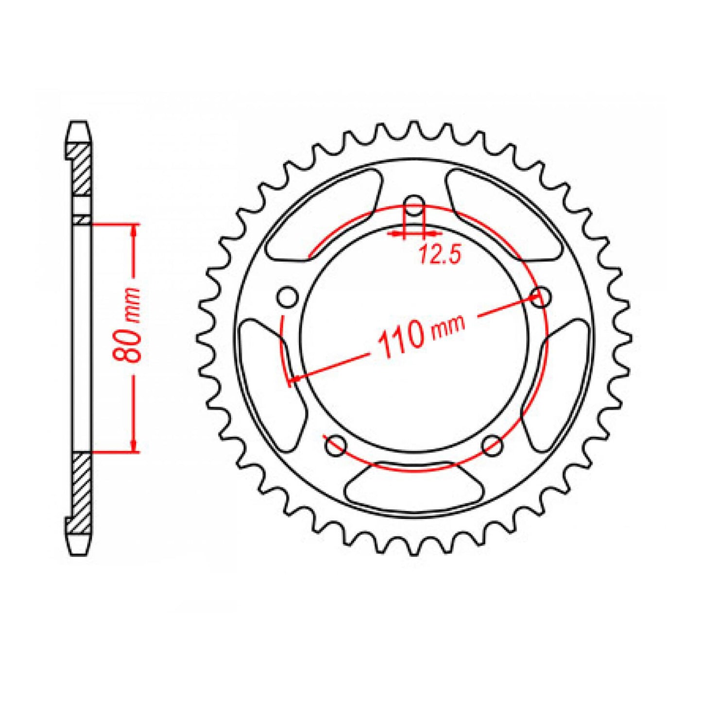 MTX 2010 Steel Rear Sprocket #530 (42T) (11-TR1-42)