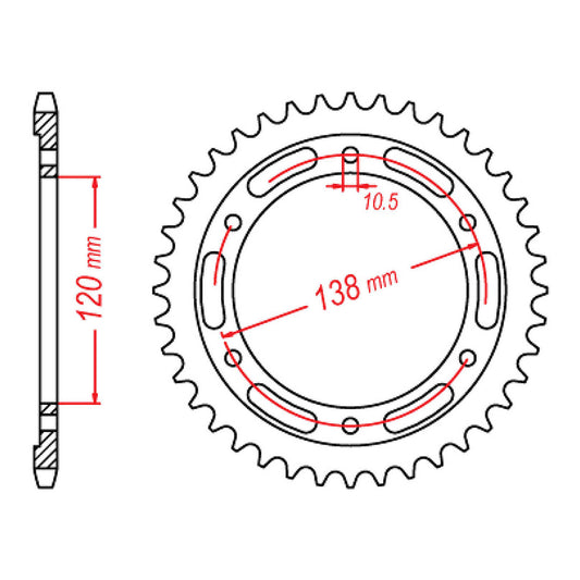 MTX 1220 Steel Rear Sprocket #520 (40T) (11-KYJ-40)