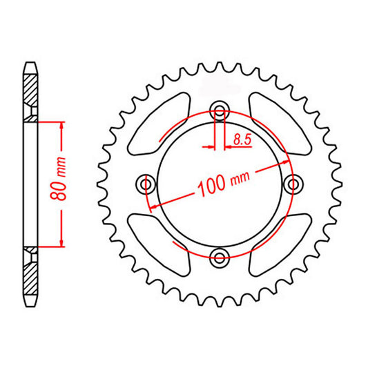 MTX 1214 Steel Rear Sprocket #420 (47T) (11-GC4-47)