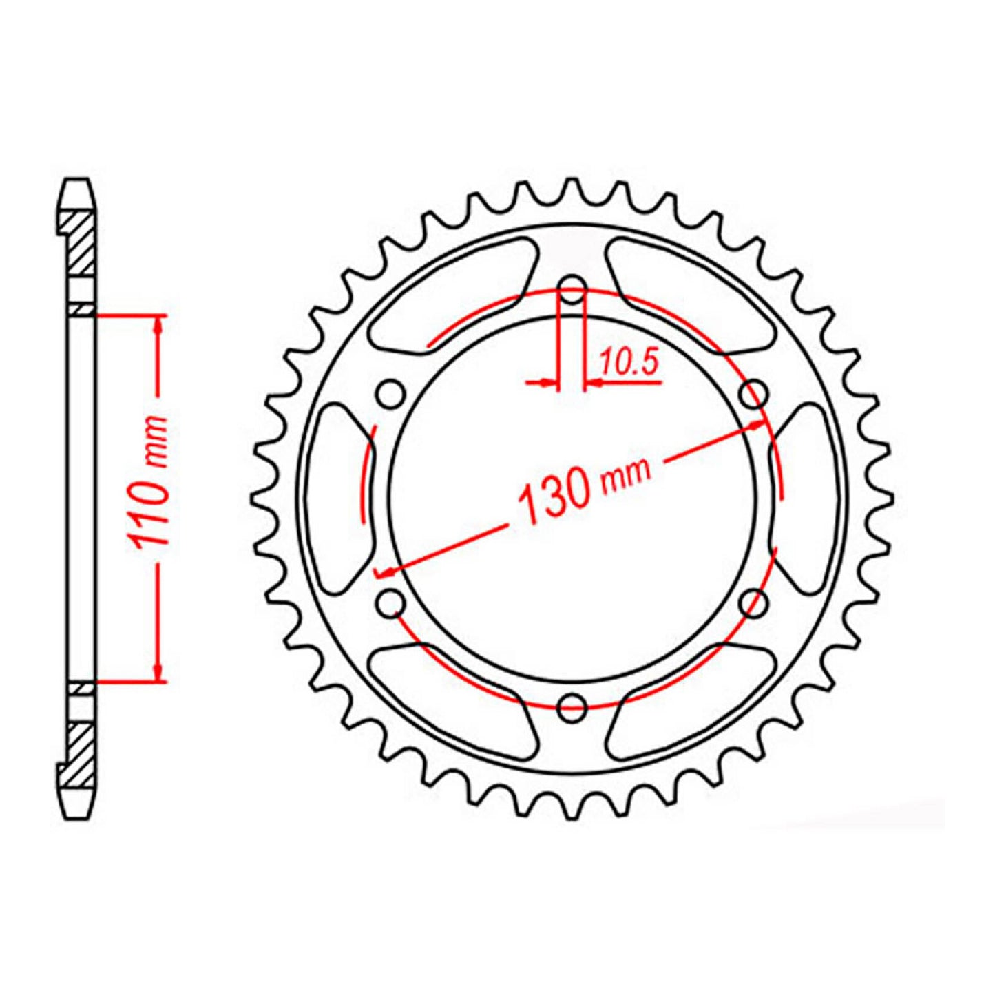 MTX 479 Steel Rear Sprocket #530 (44T) (11-198-44)