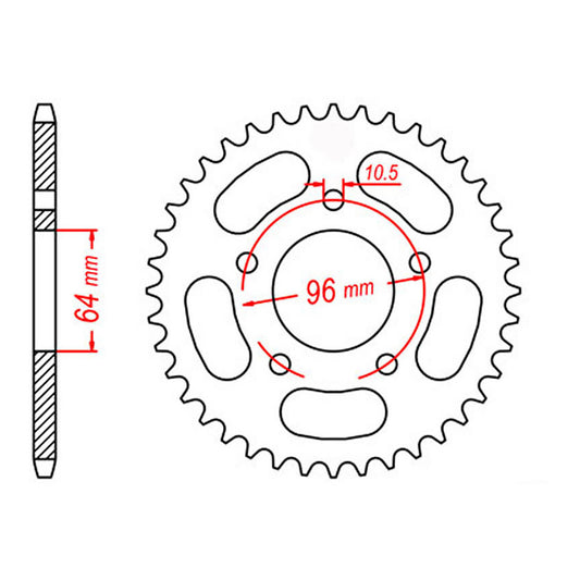MTX 254 Steel Rear Sprocket #520 (50T) (11-KA2-50)
