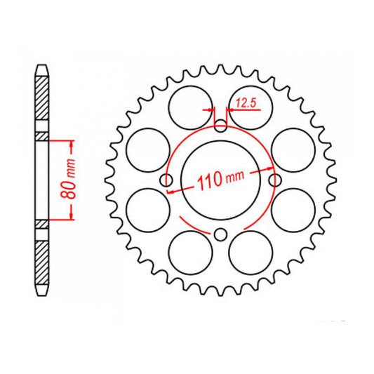 MTX 333 Steel Rear Sprocket #630 (41T) (11-405-41)