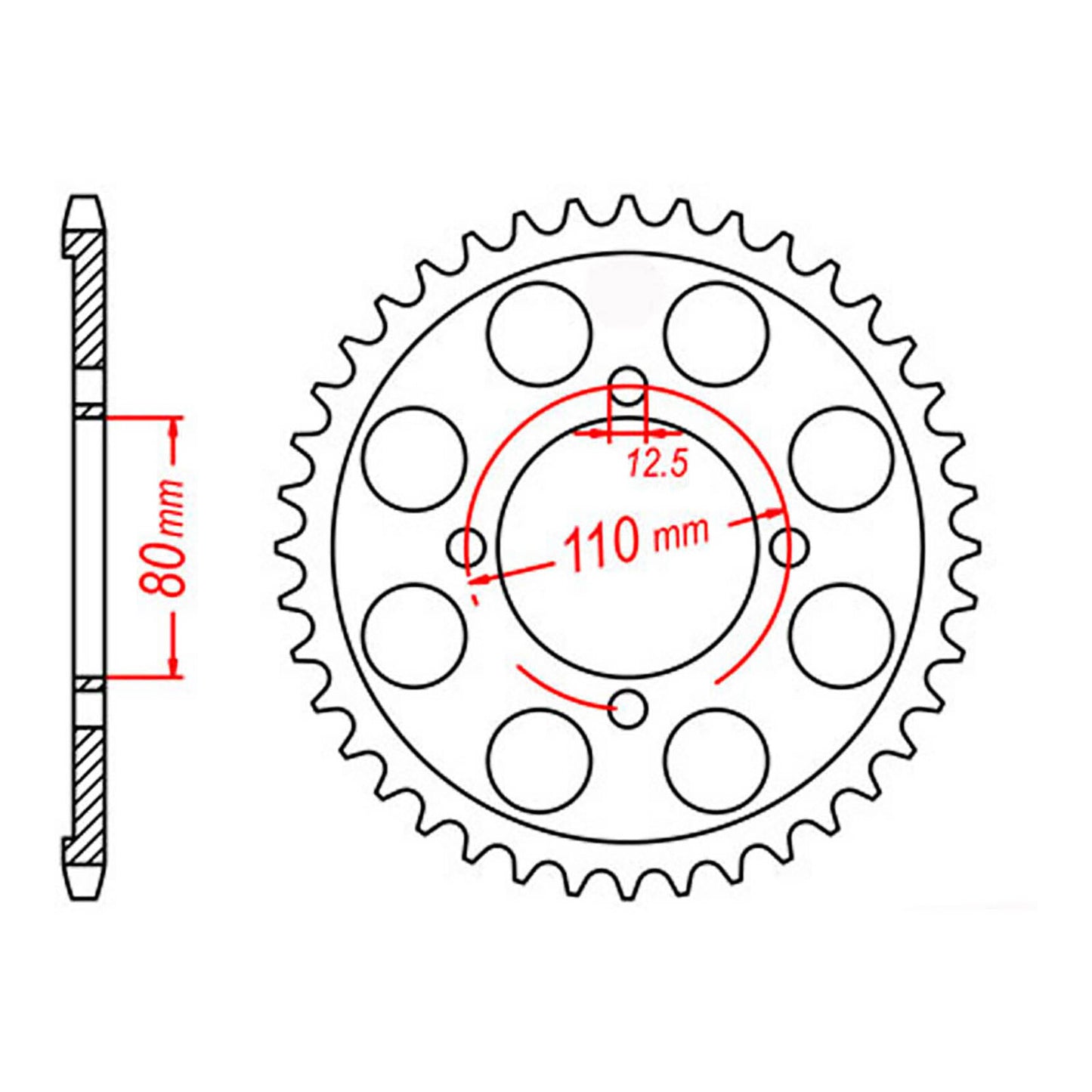 MTX 284 Steel Rear Sprocket #530 (48T) (11-300-48)