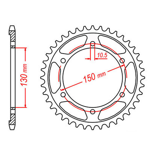 MTX 300 Steel Rear Sprocket #525 (42T) (11-4NX-42)