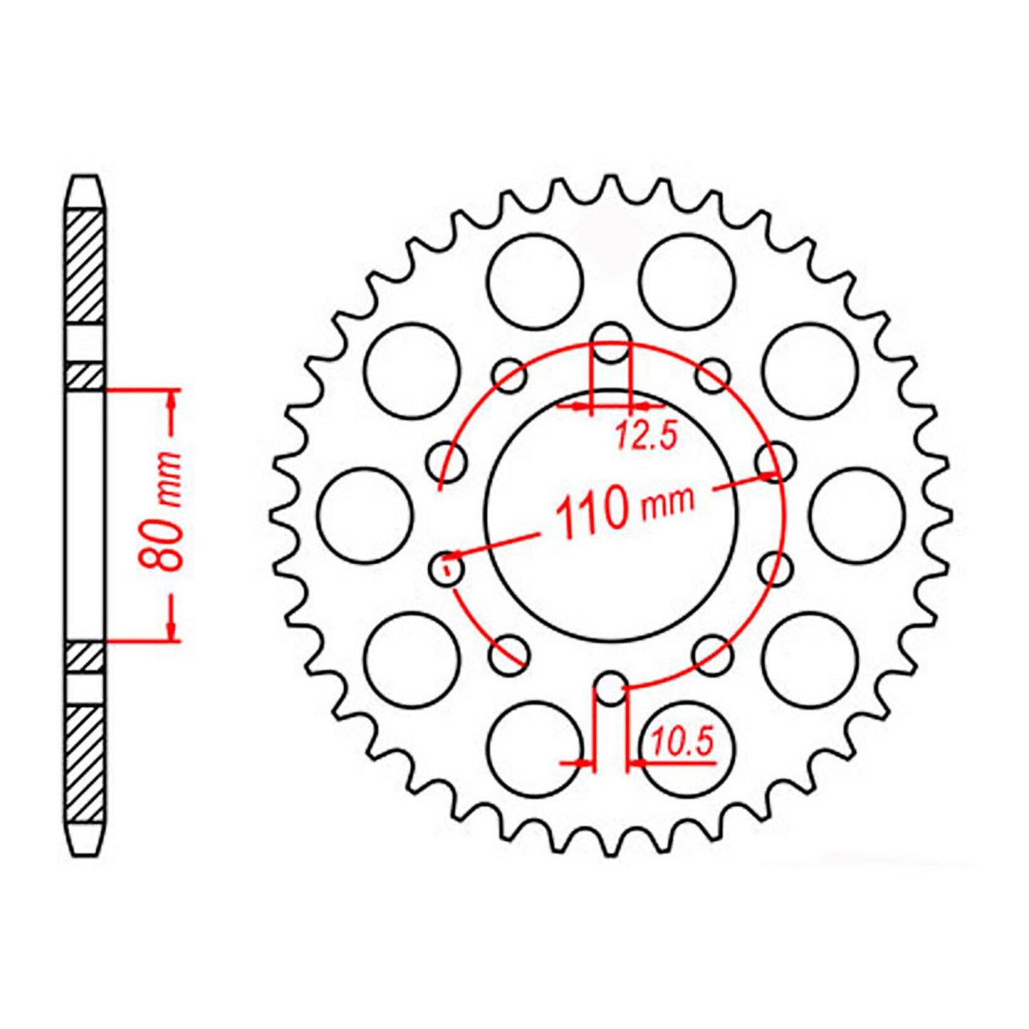 MTX 1334 Steel Rear Sprocket #530 (43T) (11-438-43)