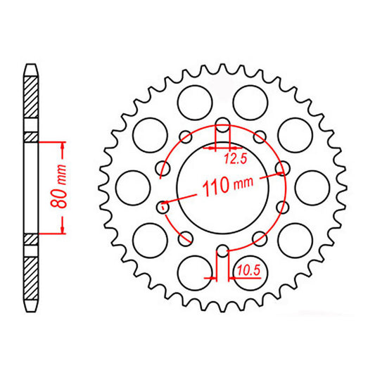 MTX 1334 Steel Rear Sprocket #530 (48T) (11-438-48)