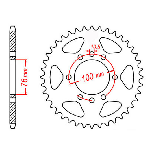 MTX 1825 Steel Rear Sprocket #520 (46T) (11-374-46)