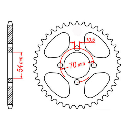 MTX 1206 Steel Rear Sprocket #428 (42T) (11-206-42)