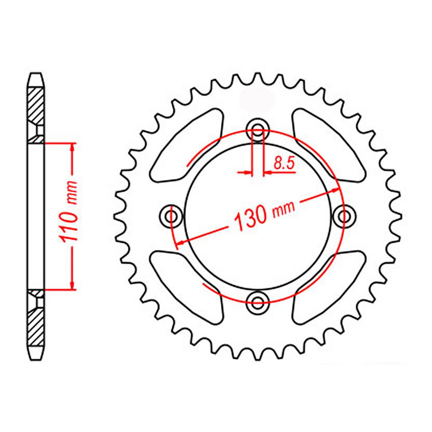 MTX 215 Steel Rear Sprocket #420 (49T) (11-4GC-49)