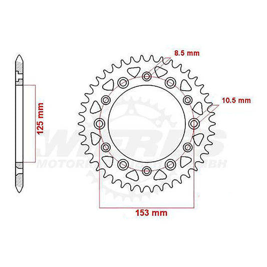 MTX 210/301 Steel Rear Sprocket #520 (40T) (11-KAE2-40)