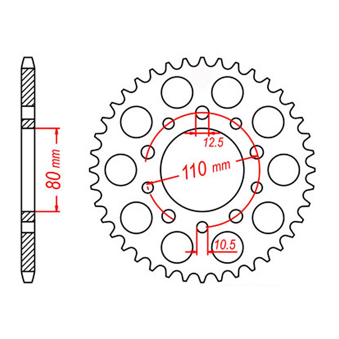 MTX 1332 Steel Rear Sprocket #525 (45T) (11-MW3-45)