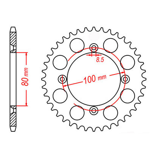 MTX 1204 Steel Rear Sprocket #428 (50T) (11-KN4-50)