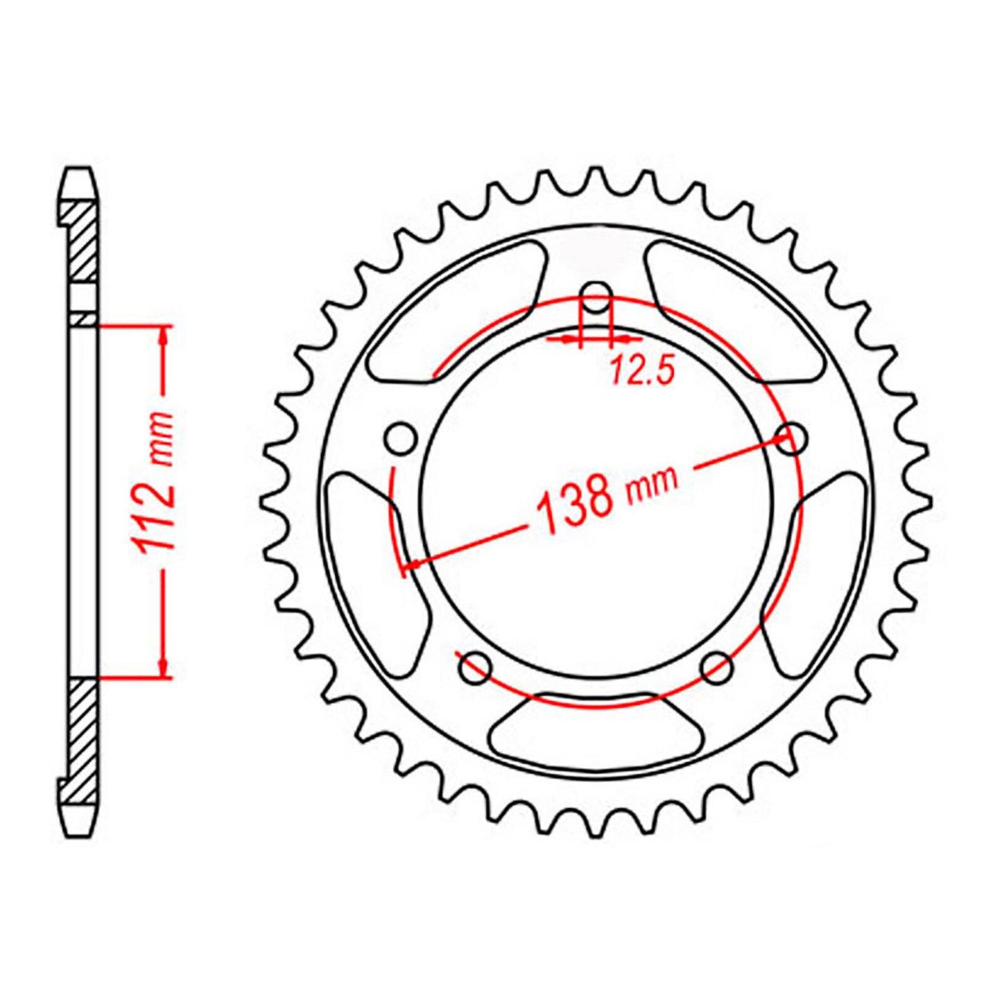 MTX 1304 Steel Rear Sprocket #525 (42T) (11-MAS-42)