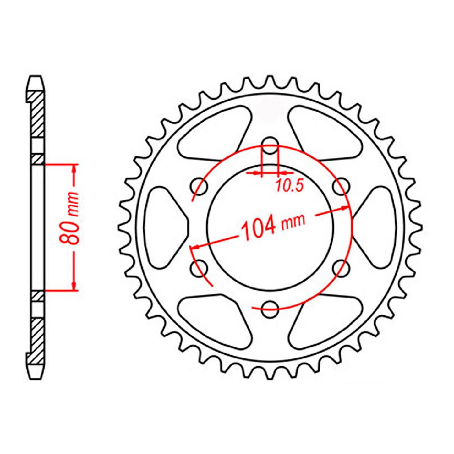 MTX 1489 Steel Rear Sprocket #525 (40T) (11-503-40)