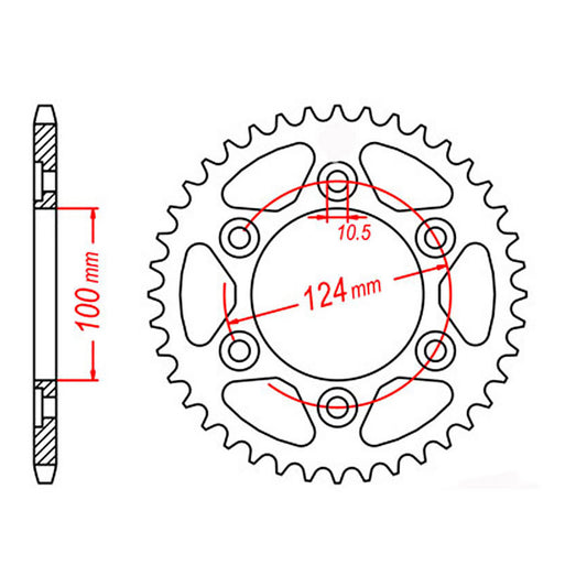 MTX 745 Steel Rear Sprocket #525 (40T) (11-745-40)