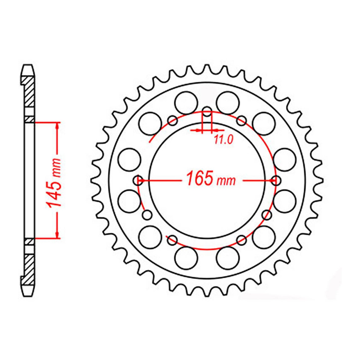 MTX 1311 Steel Rear Sprocket #525 (45T)