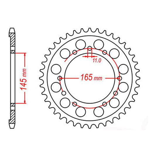 MTX 1311 Steel Rear Sprocket #525 (45T)