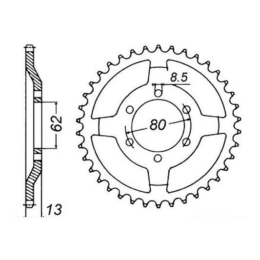 MTX 1869 Steel Rear Sprocket #428 (45T) (11-1KH-45)