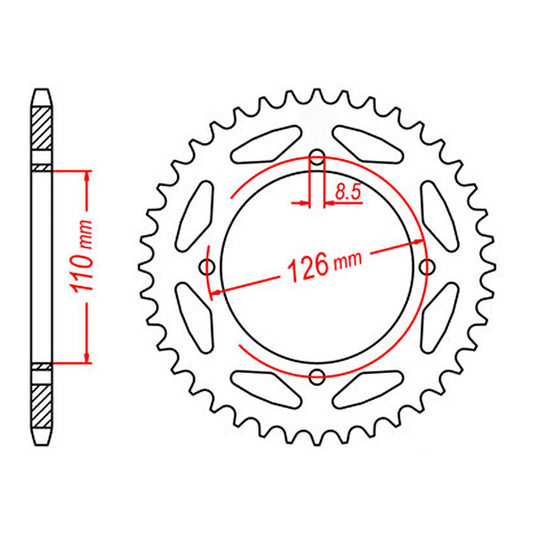 MTX 1465 Steel Rear Sprocket #420 (48T) (11-455-48)
