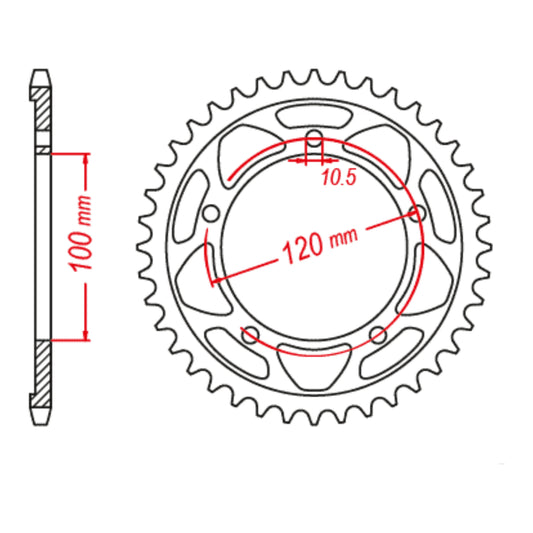 MTX 713 Steel Rear Sprocket #525 (41T) (11-713-41)