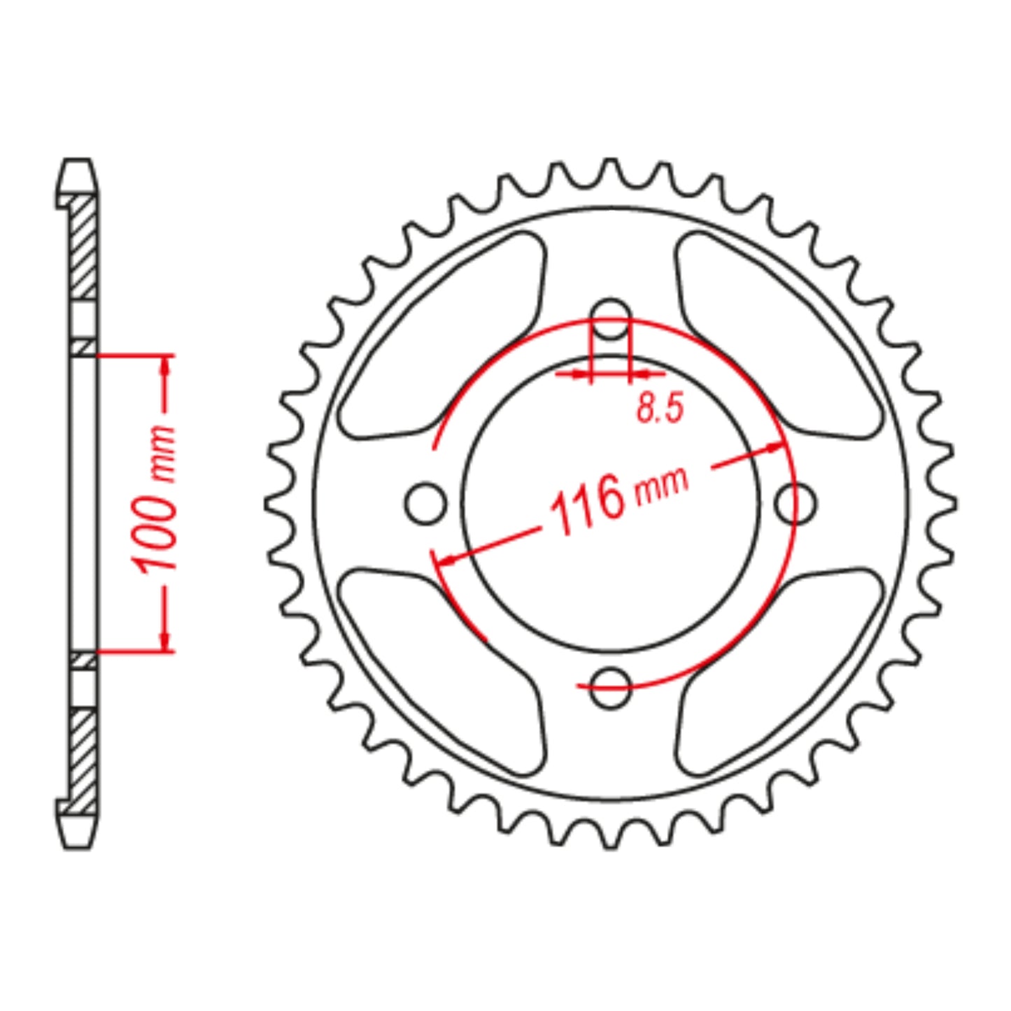 Sprocket Rear MTX 462 57T #428 11-462-57