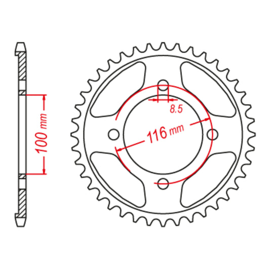 Sprocket Rear MTX 462 57T #428 11-462-57