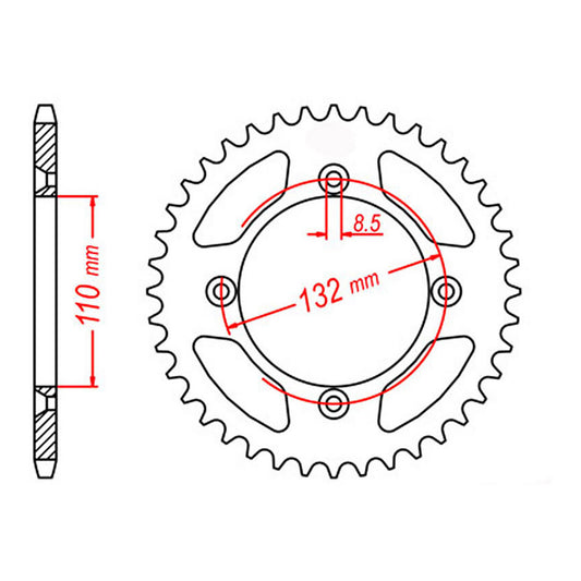 MTX 895 Steel Rear Sprocket #428 (48T) (11-KM4-48)
