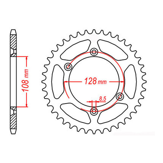 MTX 797 Steel Rear Sprocket #428 (57T) (11-08G-57)