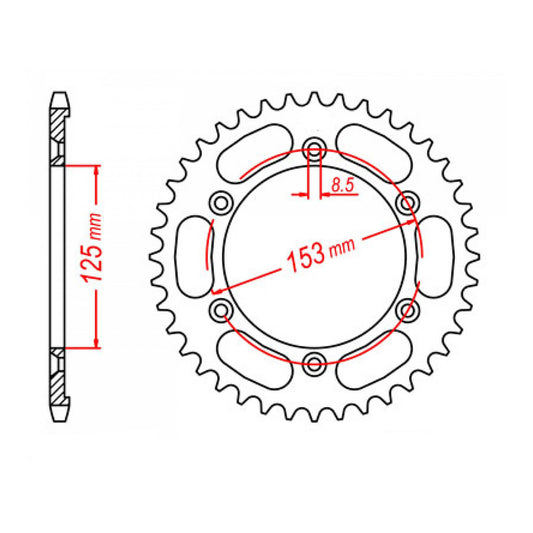 MTX 1258 Steel Rear Sprocket #428 (49T) (11-KRH-49)
