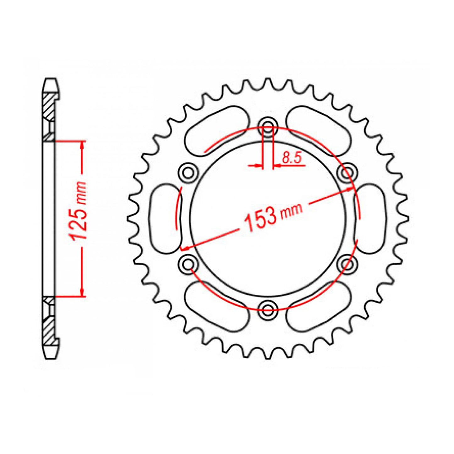 MTX 1258 Steel Rear Sprocket #428 (51T) (11-KRH-51)