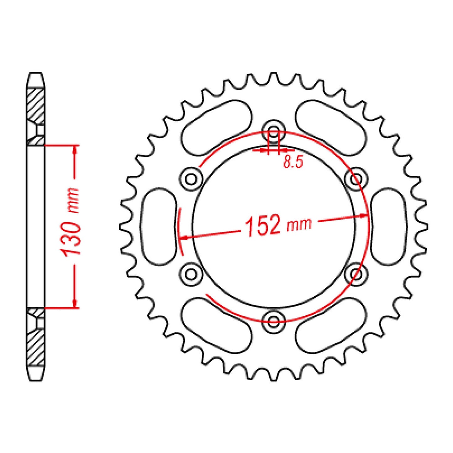 MTX 008 Steel Rear Sprocket #520 (48T) (11-BM8-48)