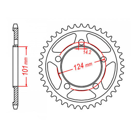 MTX 898 Steel Rear Sprocket #525 (41T) (11-KM7-41)