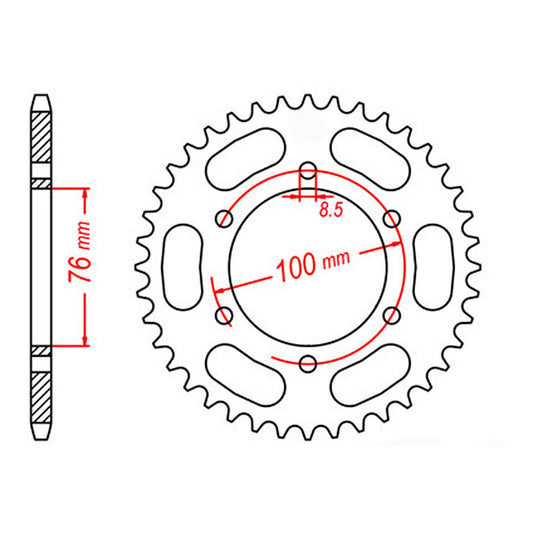 MTX 1844 Steel Rear Sprocket #428 (44T) (11-844-44)