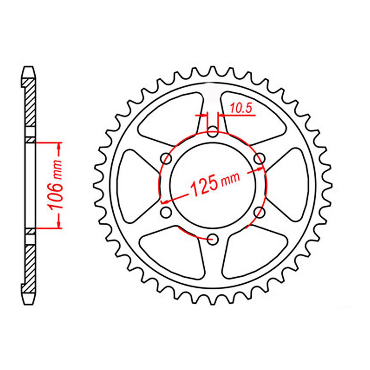 MTX 2014 Steel Rear Sprocket #525 (42T) (11-TR4-42)