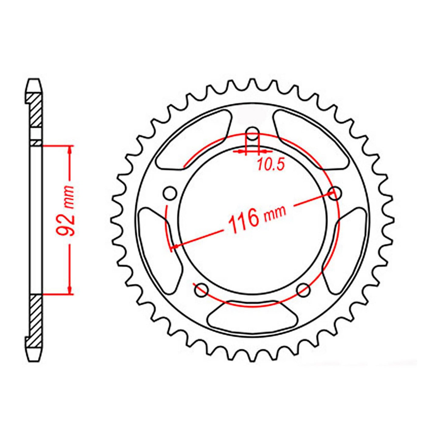 MTX 1493 Steel Rear Sprocket #530 (42T) (11-493-42)