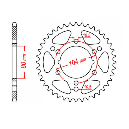 MTX 1478 Steel Rear Sprocket #520 (42T) (11-1478-42)