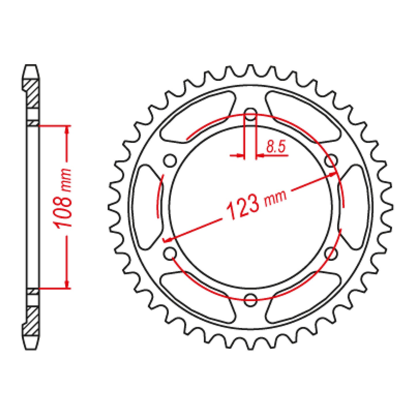 MTX 025 Steel Rear Sprocket #428 (60T) (11-025-60)