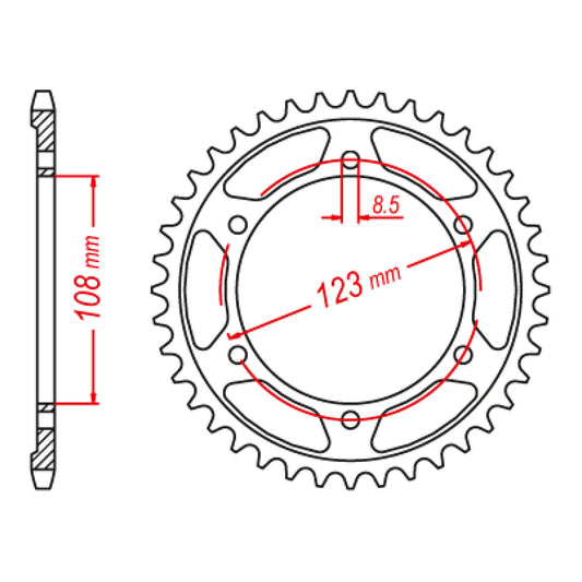 MTX 025 Steel Rear Sprocket #428 (60T) (11-025-60)