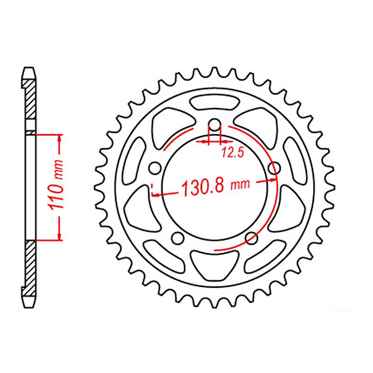 MTX 007 Steel Rear Sprocket #525 (45T) (11-BM7-45)