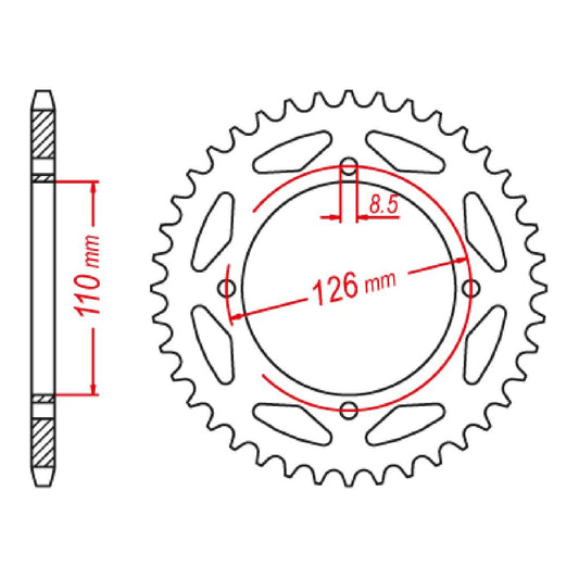 MTX 1466 Steel Rear Sprocket #428 (47T) (11-1466-47)