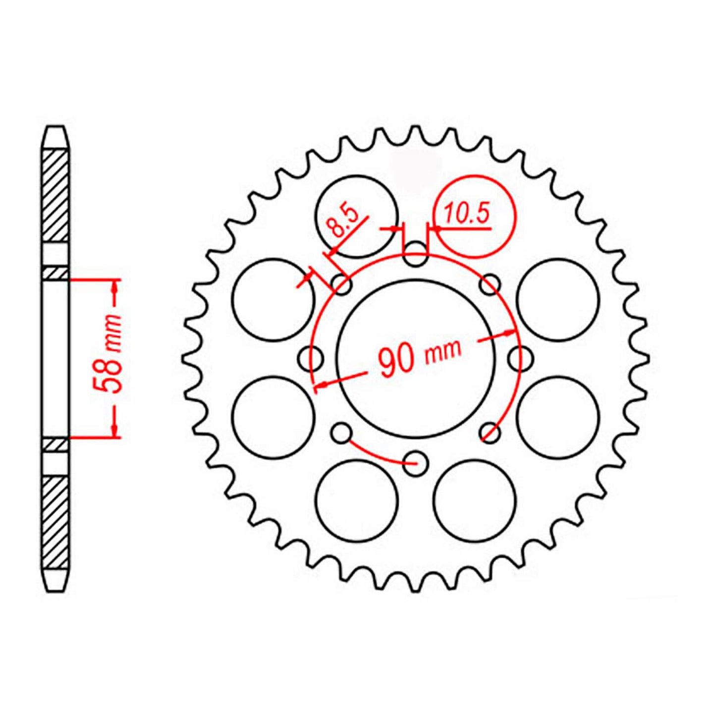 MTX 273 Steel Rear Sprocket #520 (43T) (11-KP9-43)
