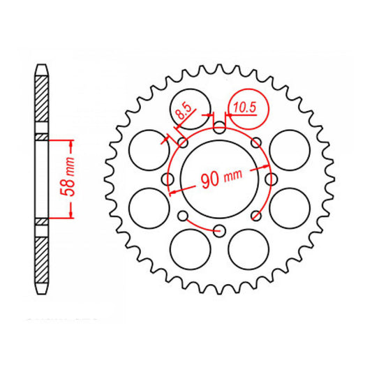 MTX 273 Steel Rear Sprocket #520 (45T) (11-KP9-45)
