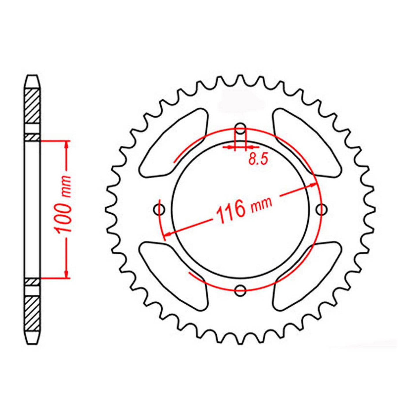 MTX 461 Steel Rear Sprocket #420 (49T) (11-207-49)