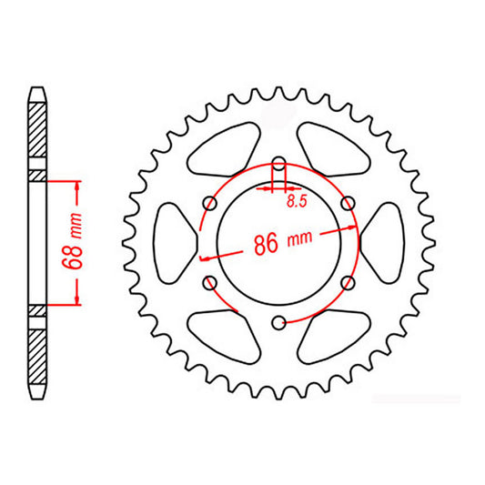 MTX 473 Steel Rear Sprocket #520 (40T) (11-002-40)
