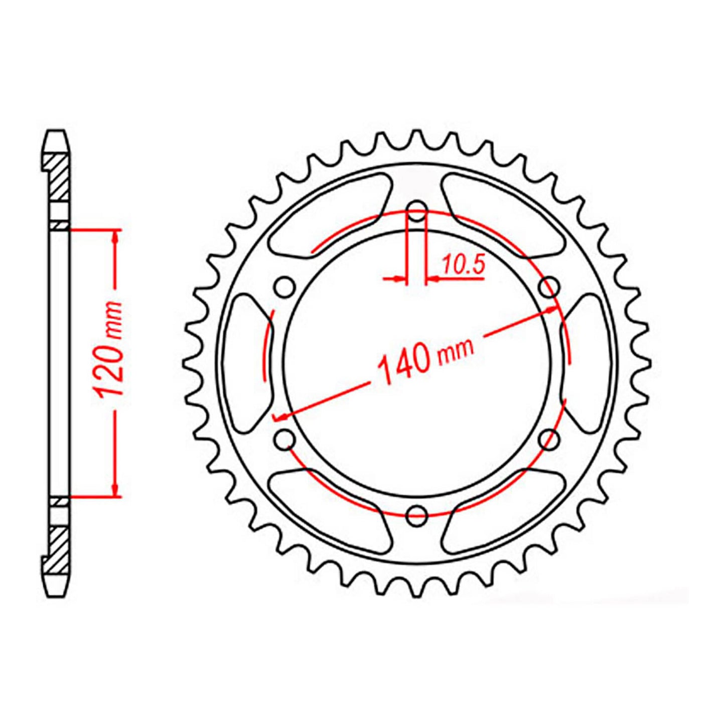 MTX 1490 Steel Rear Sprocket #520 (45T) (11-147-45)