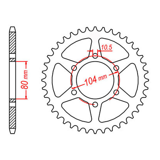 MTX 478 Steel Rear Sprocket #520 (43T) (11-163-43)