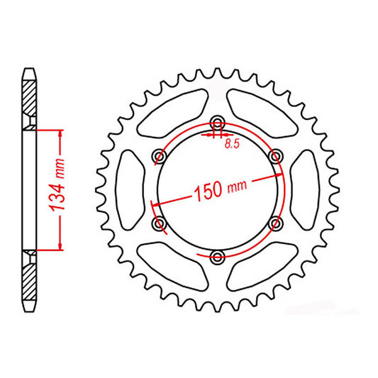 MTX 460 Steel Rear Sprocket #520 (46T) (11-110-46)