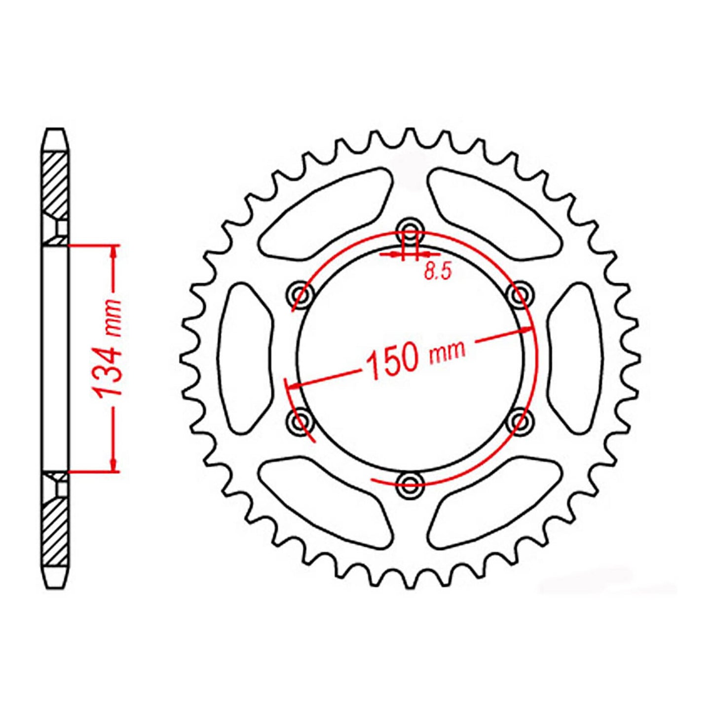MTX 460 Steel Rear Sprocket #520 (47T) (11-110-47)